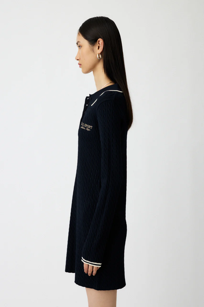 LOGO CABLE KNIT MINI DRESS - Image 4