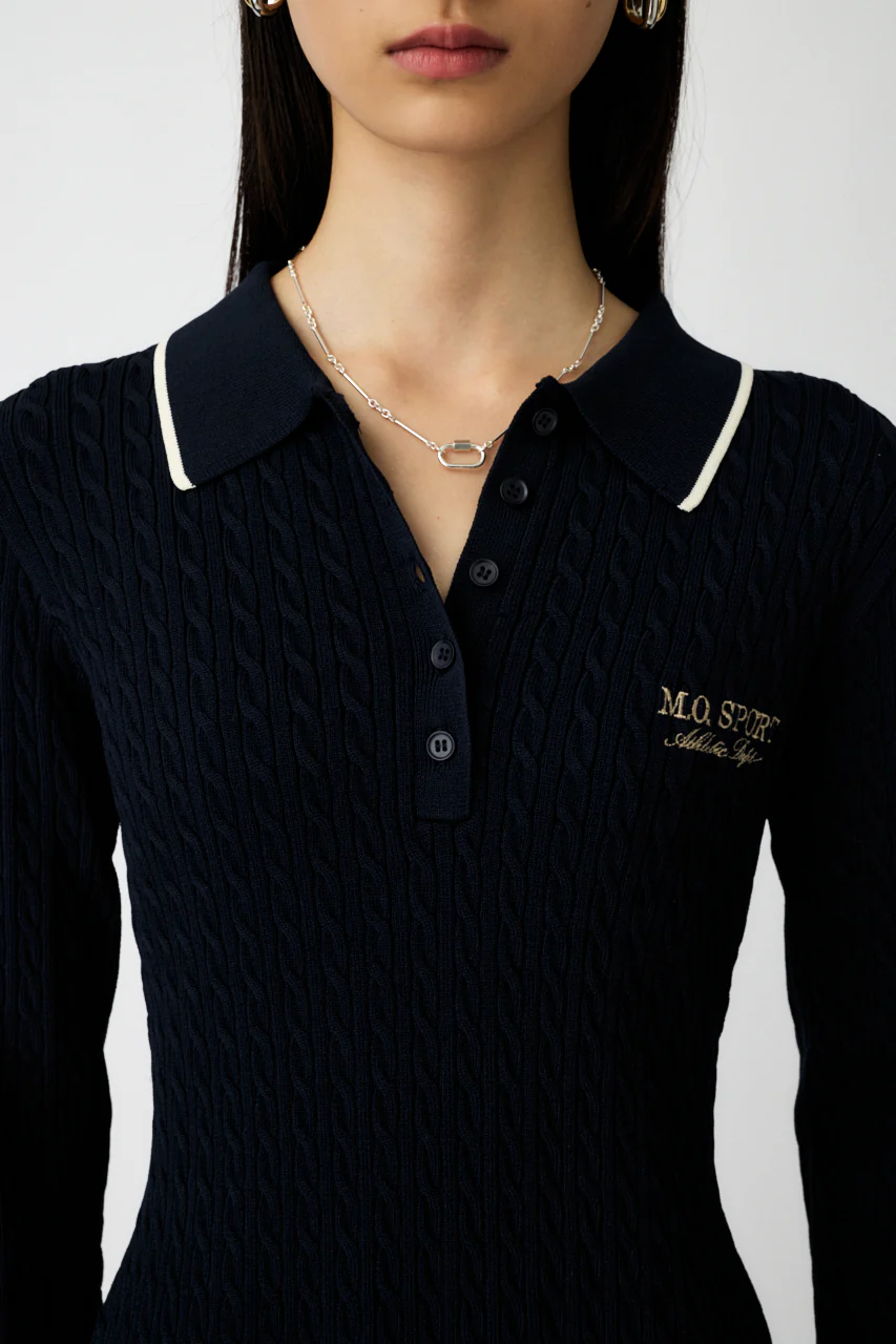 LOGO CABLE KNIT MINI DRESS - Image 6