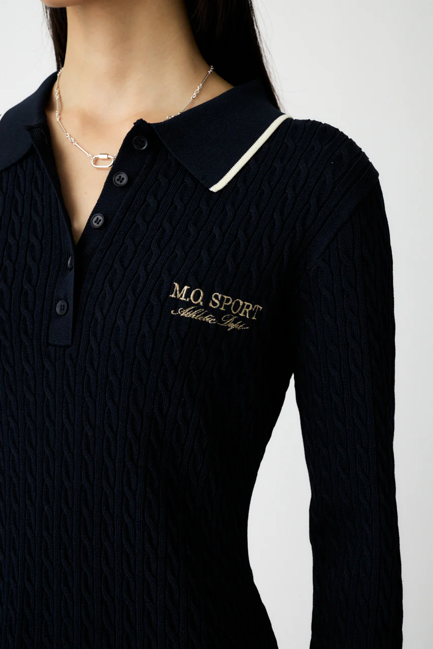 LOGO CABLE KNIT MINI DRESS - Image 7