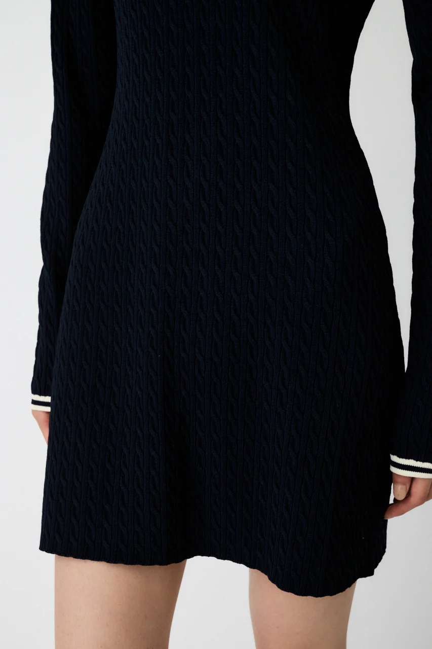 LOGO CABLE KNIT MINI DRESS - Image 9