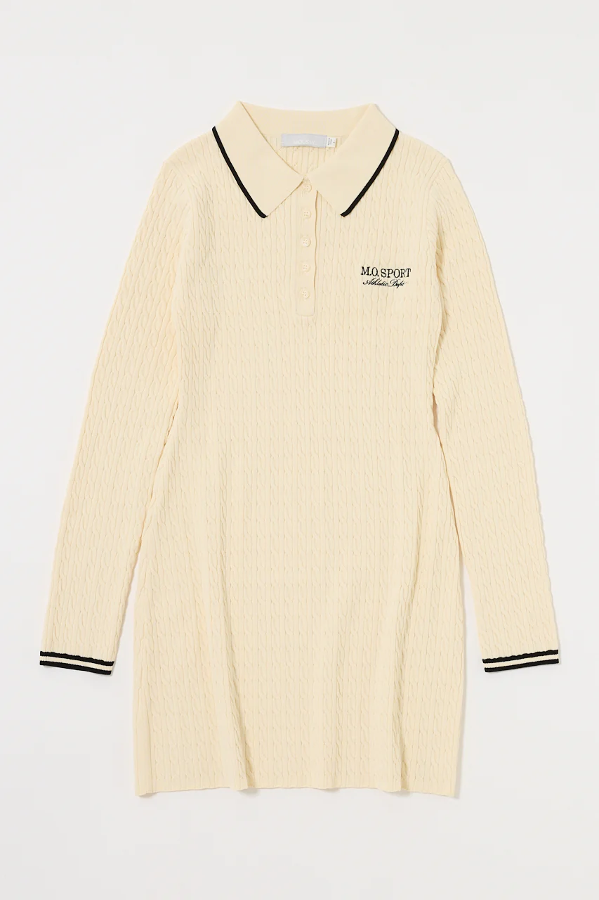LOGO CABLE KNIT MINI DRESS