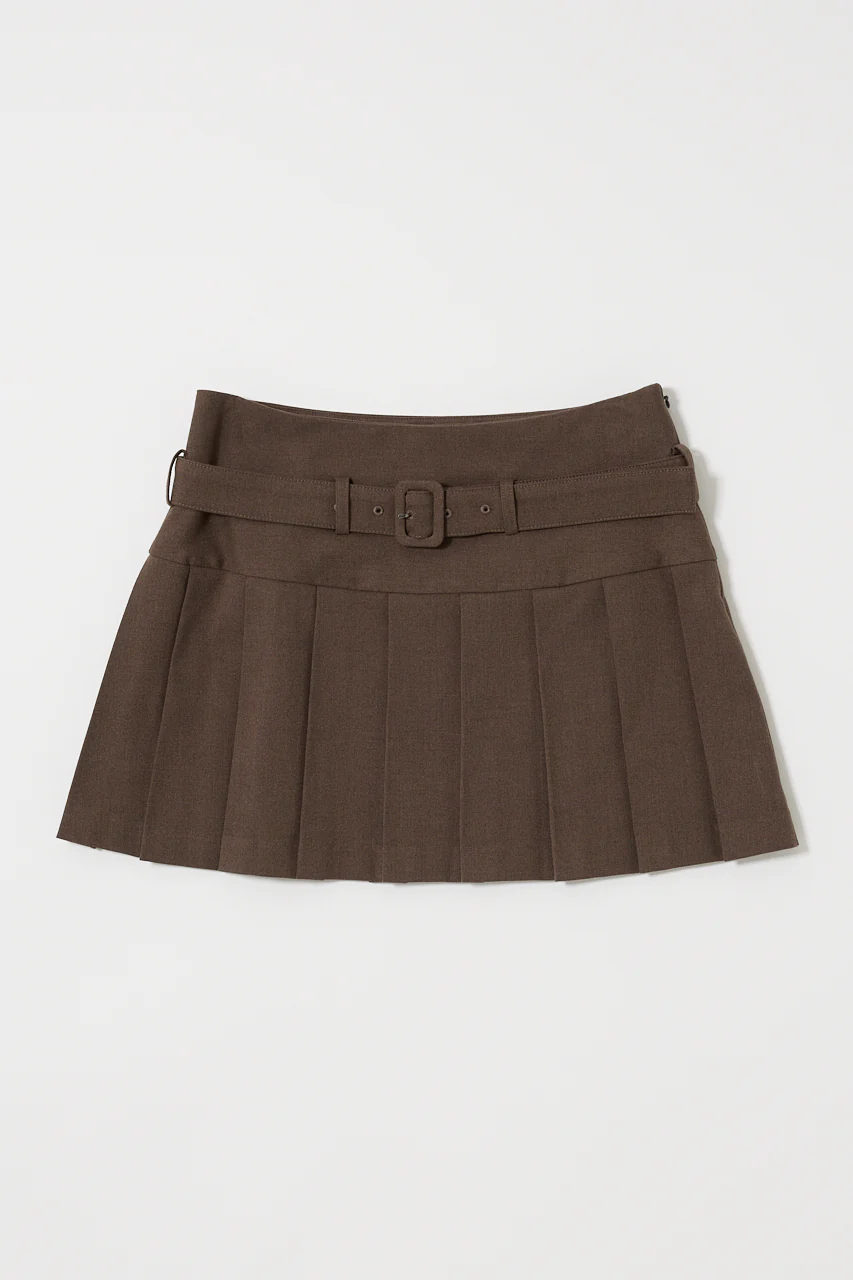 LOW SLUNG PLEATED MINI SKIRT