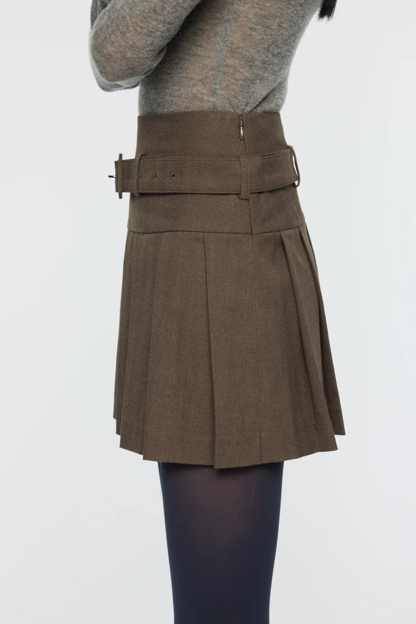 LOW SLUNG PLEATED MINI SKIRT - Image 3