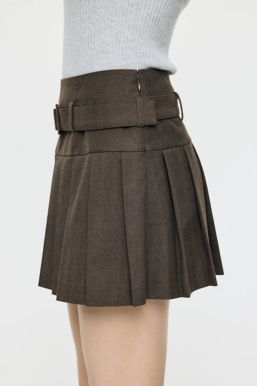 LOW SLUNG PLEATED MINI SKIRT - JS - Image 4