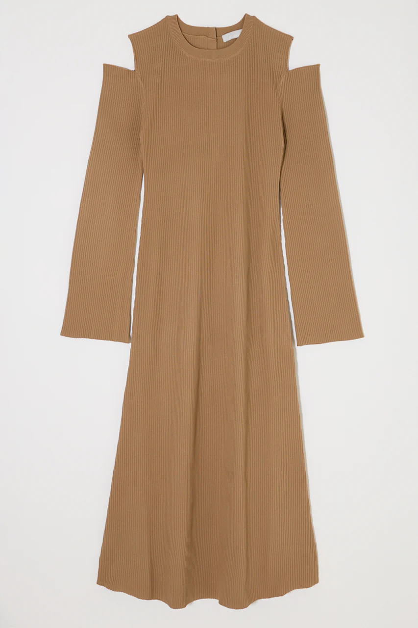 OPEN SHOULDER KNIT DRESS