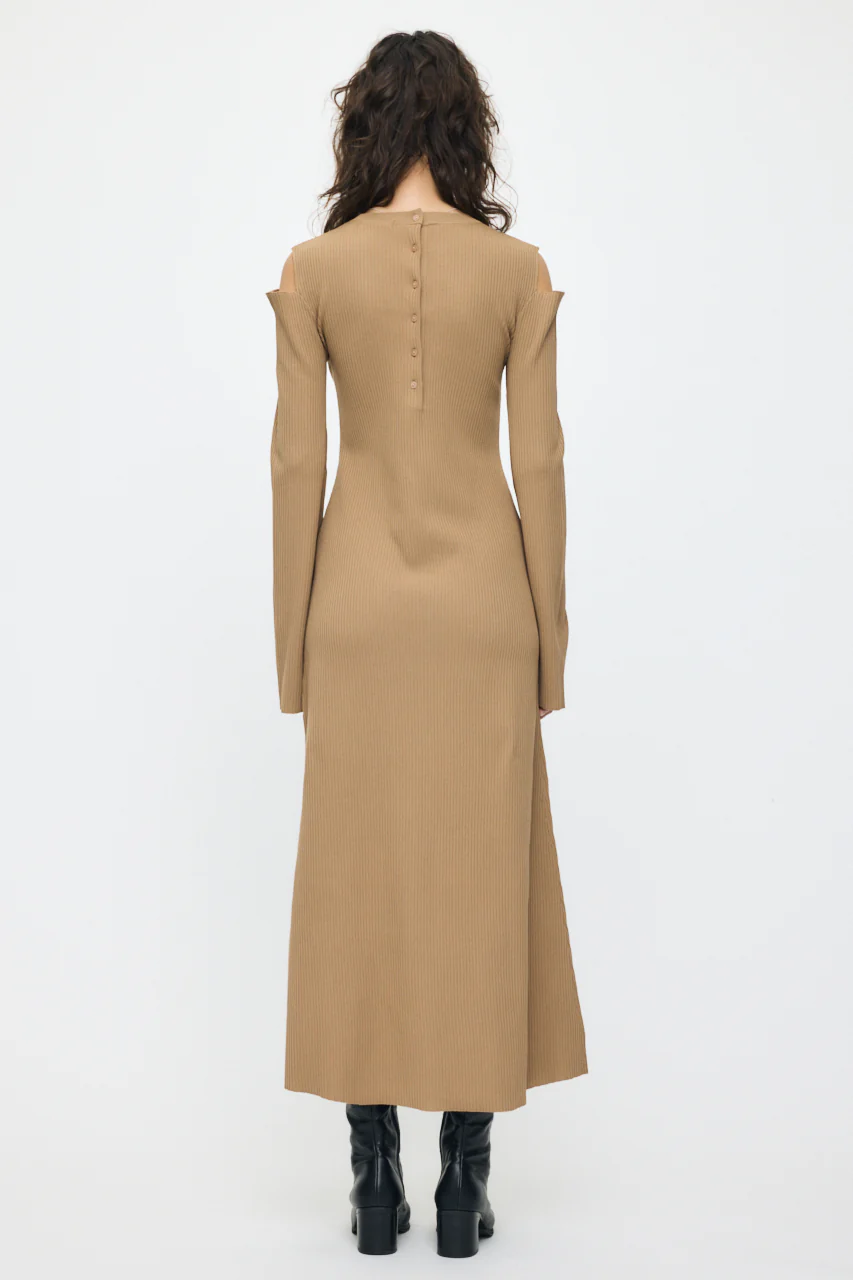 OPEN SHOULDER KNIT DRESS - Image 3