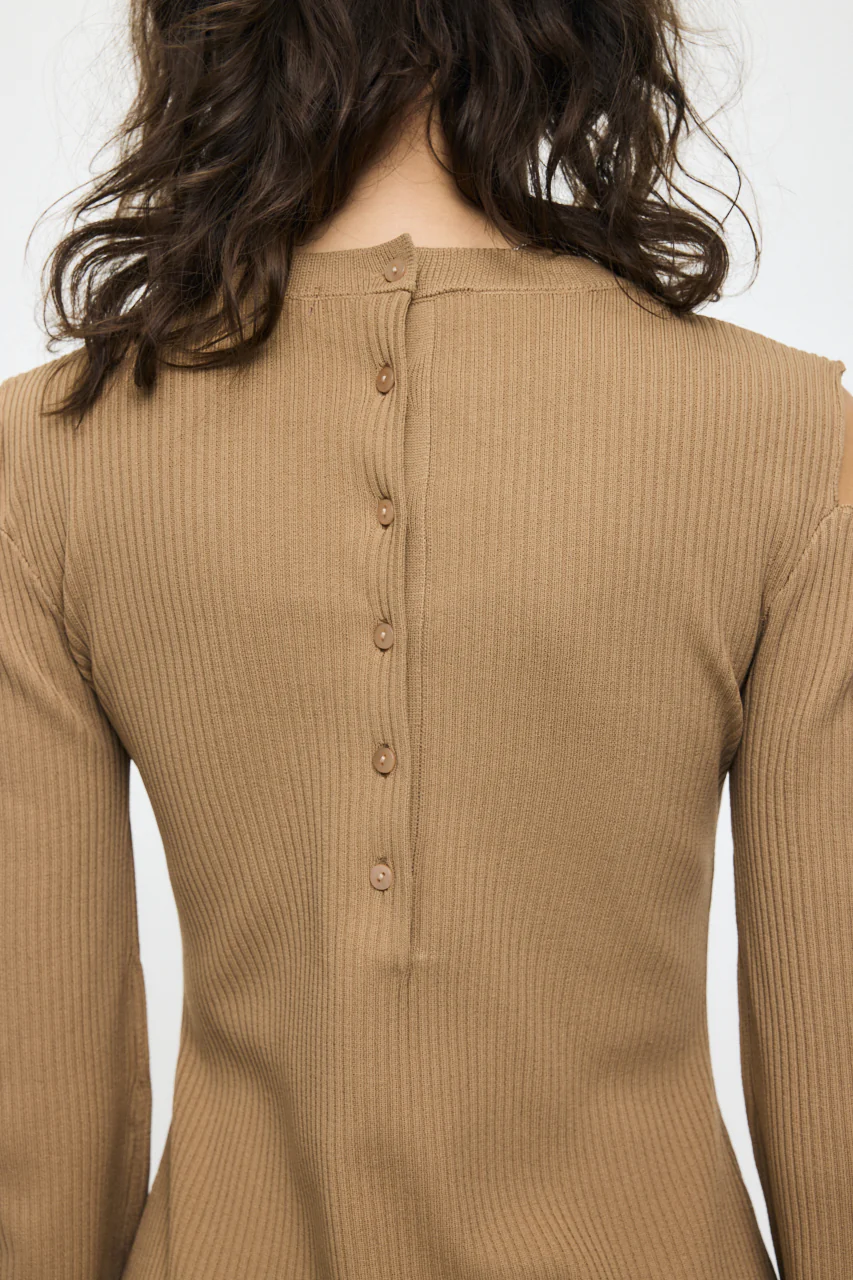 OPEN SHOULDER KNIT DRESS - Image 7