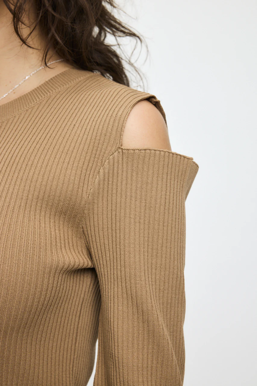 OPEN SHOULDER KNIT DRESS - Image 8