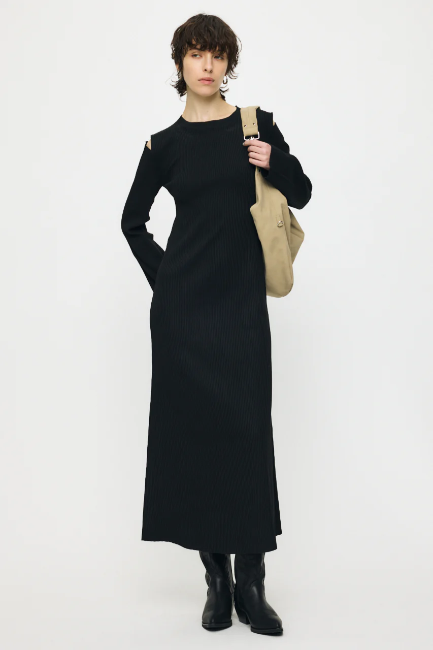 OPEN SHOULDER KNIT DRESS - Image 2
