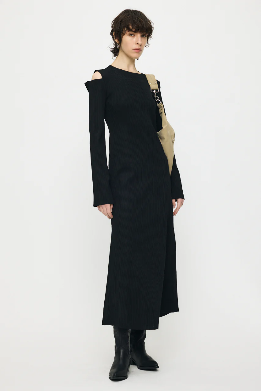 OPEN SHOULDER KNIT DRESS - Image 4
