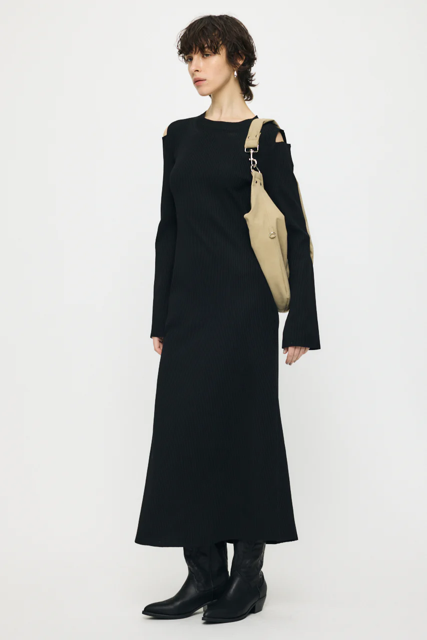 OPEN SHOULDER KNIT DRESS - Image 5