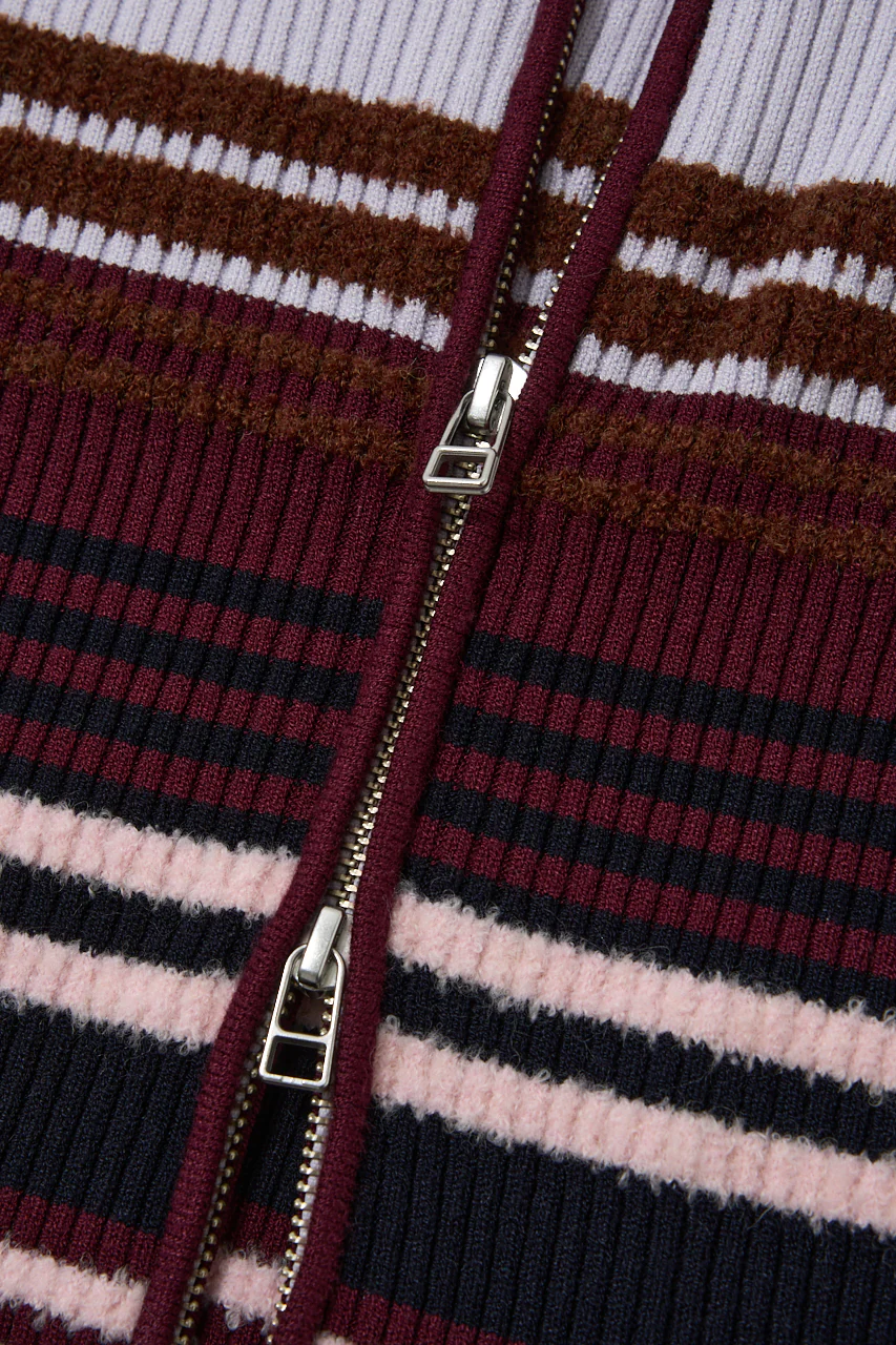 STRIPE ZIP UP KNIT SHIRT - Image 5