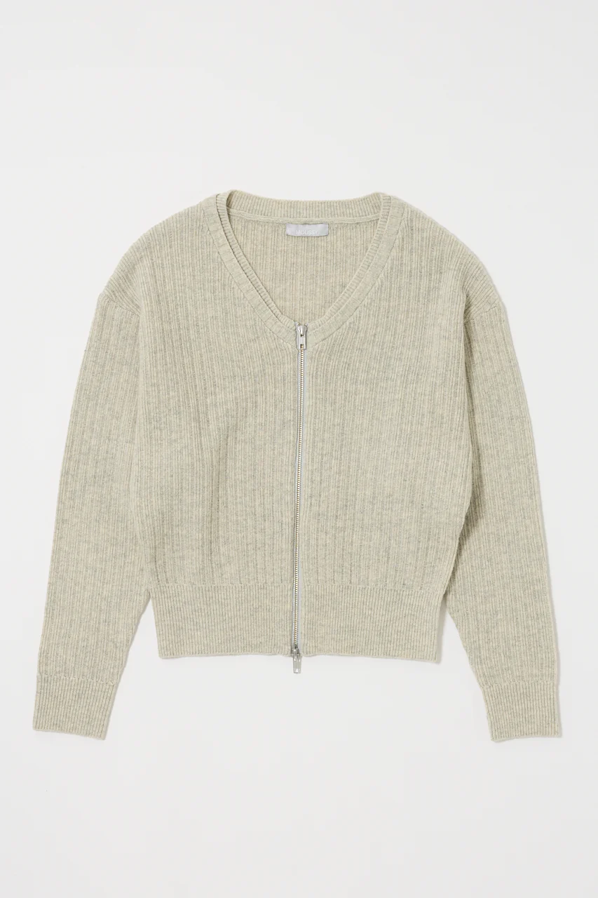 ZIP UP KNIT CARDIGAN