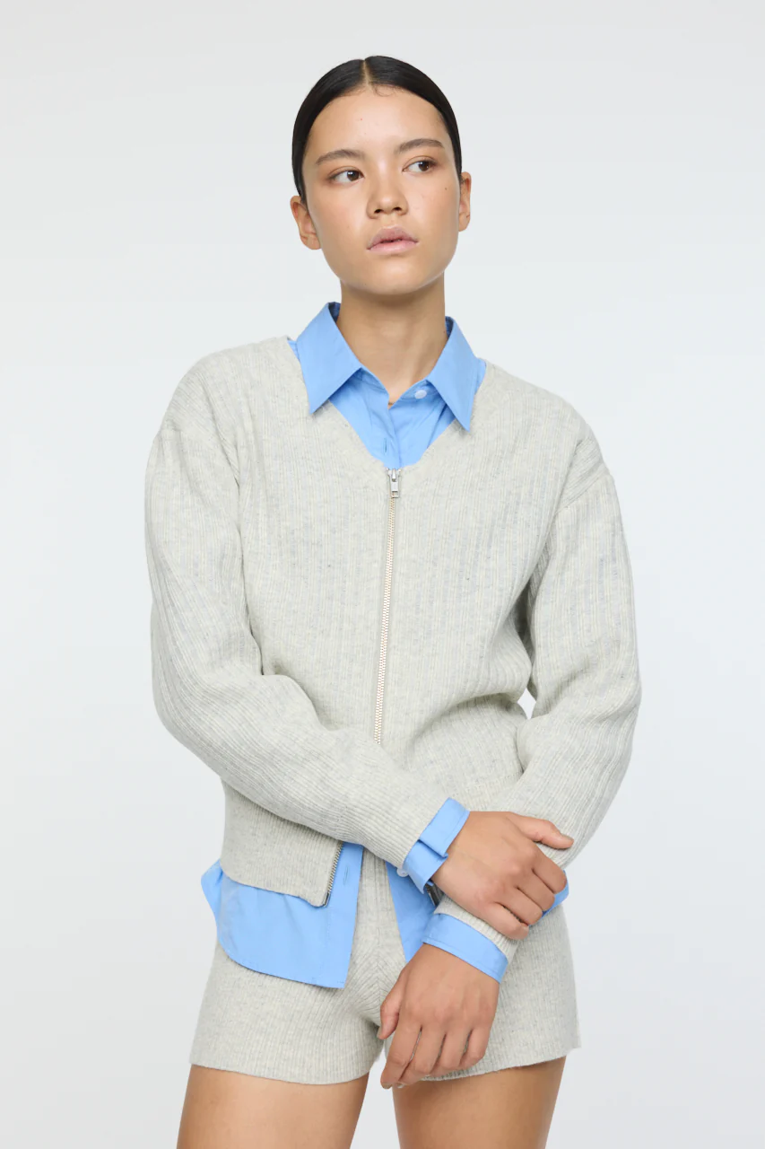ZIP UP KNIT CARDIGAN - Image 2